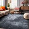 World Rug Gallery Contemporary Distressed Abstract Machine Washable Dark Gray Area Rug 5'x7' 5075DARKGRAY5X7 - alternate 1